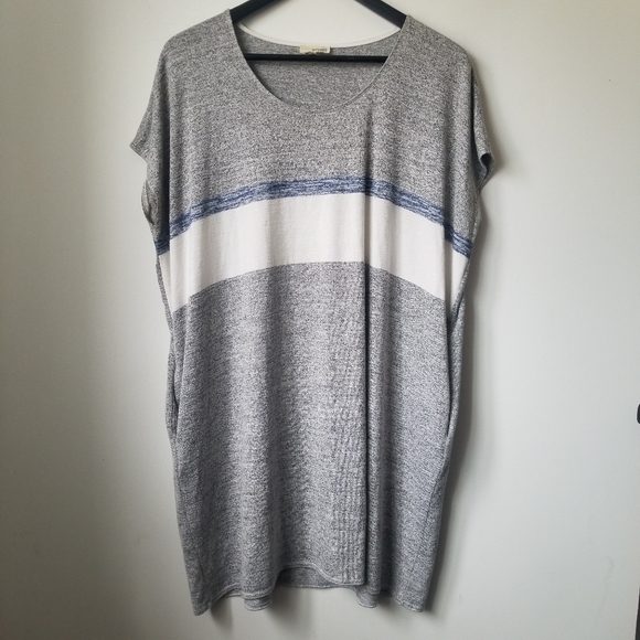 Aritzia wilfred free Lorelei grey striped dress - Picture 11 of 11